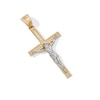 Thumbnail Image 3 of Textured Crucifix Two-Tone Necklace Charm in 10K Solid Gold