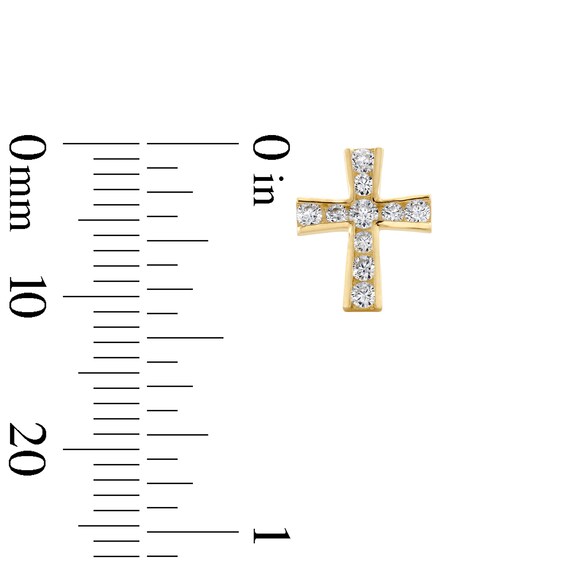 Cubic Zirconia Cross Earrings in 10K Gold