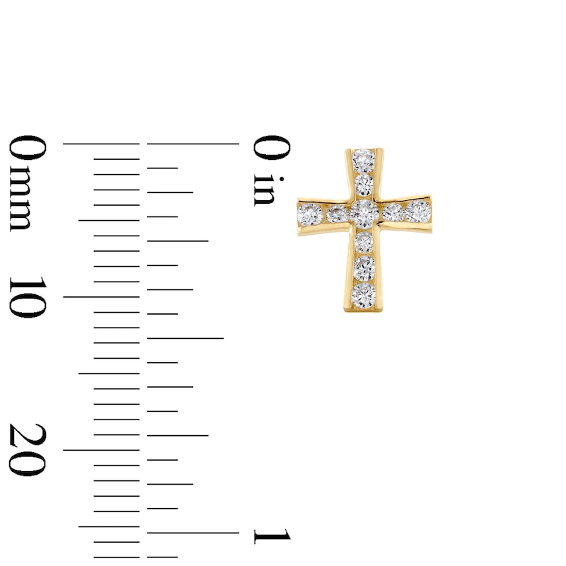 Main Image 2 of Cubic Zirconia Cross Earrings in 10K Gold