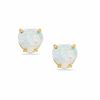Thumbnail Image 1 of 5mm Heart-Shaped Lab-Created Opal Stud Earrings in 10K Gold