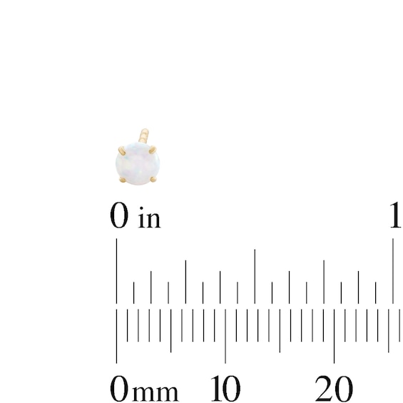 4mm Lab-Created Opal Stud Earrings in 10K Gold