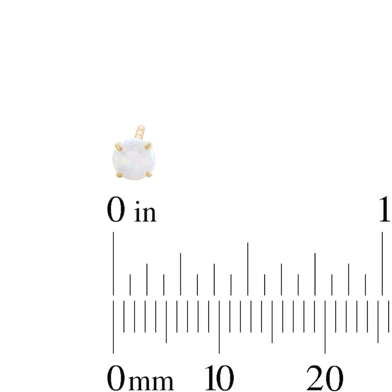 Main Image 5 of 4mm Lab-Created Opal Stud Earrings in 10K Gold