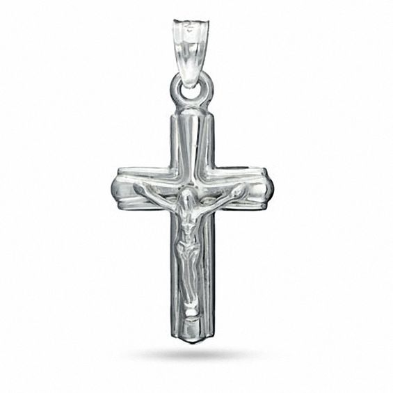 Small Polished Crucifix Charm in Sterling Silver