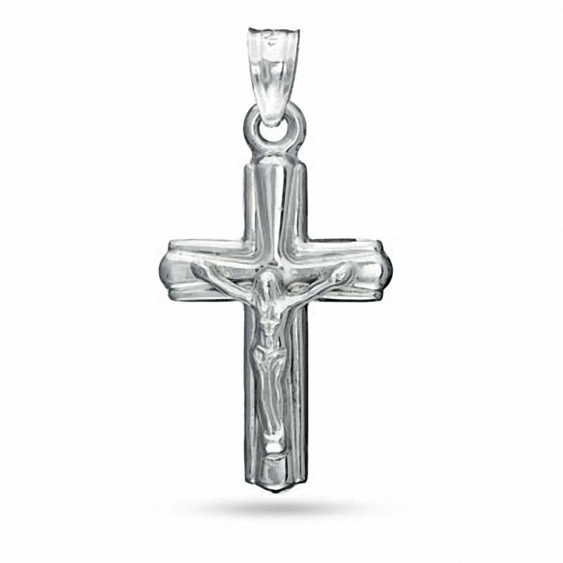 Main Image 1 of Small Polished Crucifix Charm in Sterling Silver