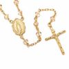 Thumbnail Image 1 of Rosary Necklace Made with Champagne Crystals in Brass with 14K Gold Plate - 24"