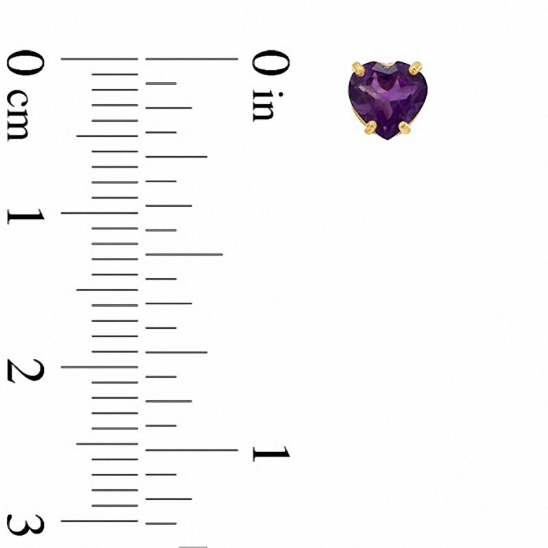 Main Image 2 of 5mm Heart-Shaped Amethyst Stud Earrings in 10K White Gold