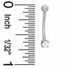 016 Gauge Curved Barbell with Cubic Zirconia in 10K White Gold