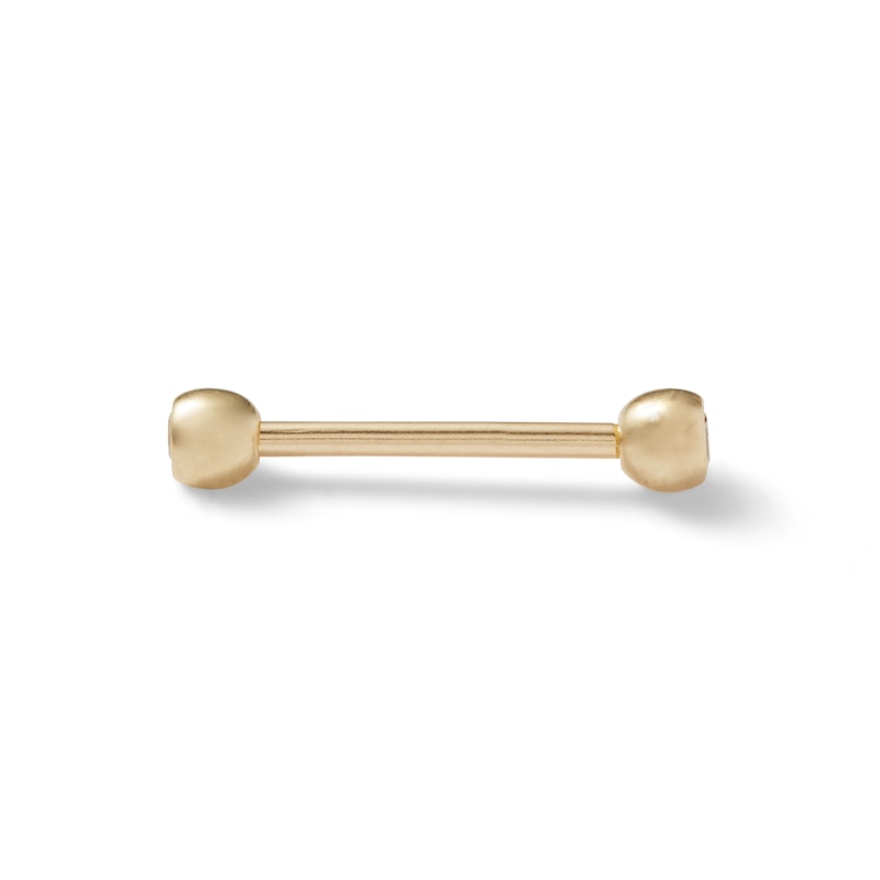 Main Image 2 of 10K Solid Gold CZ Basic Barbell - 14G