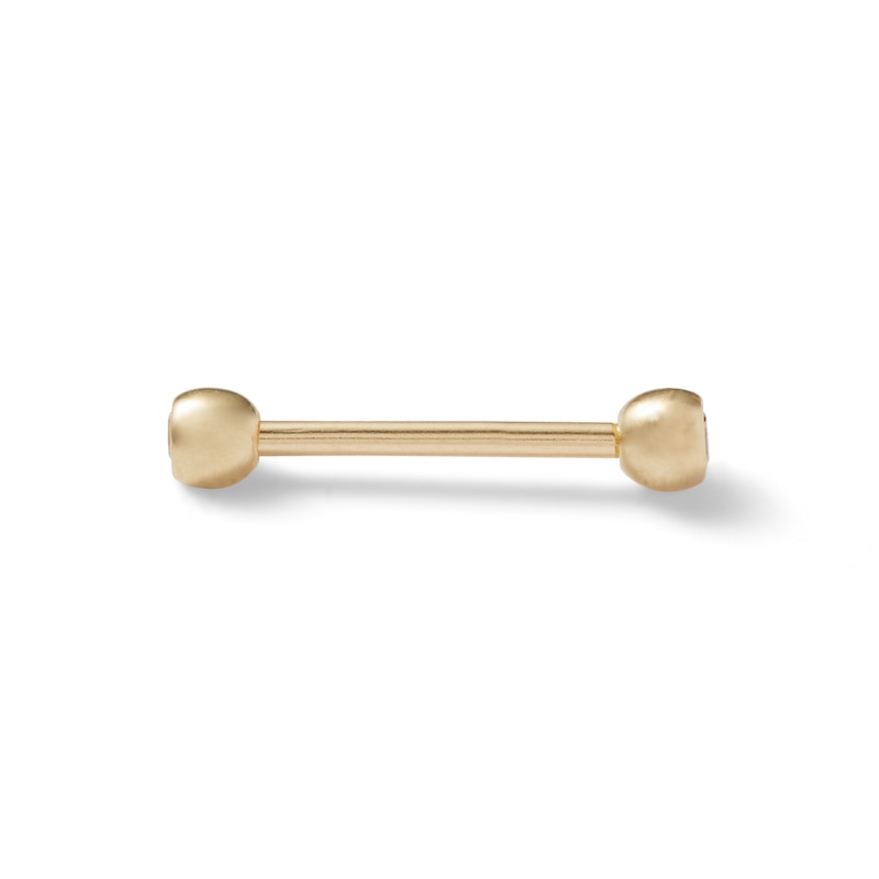 10K Solid Gold CZ Basic Barbell - 14G