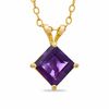 Thumbnail Image 1 of 6.0mm Princess-Cut Amethyst Pendant in 10K Gold