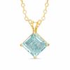 Thumbnail Image 0 of 6.0mm Princess-Cut Aquamarine Pendant in 10K Gold