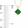 Thumbnail Image 1 of 6.0mm Princess-Cut Lab-Created Emerald Pendant in 10K Gold