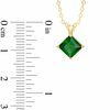 Thumbnail Image 2 of 6.0mm Princess-Cut Lab-Created Emerald Pendant in 10K Gold