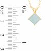 Thumbnail Image 2 of 6.0mm Princess-Cut Lab-Created Opal Pendant in 10K Gold
