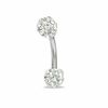 016 Gauge Curved Barbell with Crystals in Stainless Steel Tube