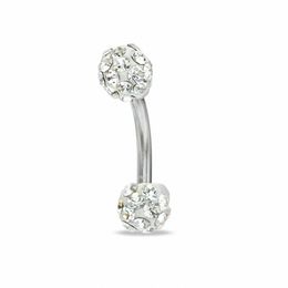 Stainless Steel CZ Cluster Curved Barbell - 16G 5/16&quot;