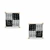Thumbnail Image 0 of 1/5 CT. T.W. Enhanced Black and White Diamond Checkered Stud Earrings in Sterling Silver and 14K Gold Plate