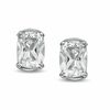 Cushion-Cut Lab-Created White Sapphire Earrings in Sterling Silver