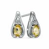 Thumbnail Image 0 of Oval Citrine and Diamond Accent Earrings in Sterling Silver