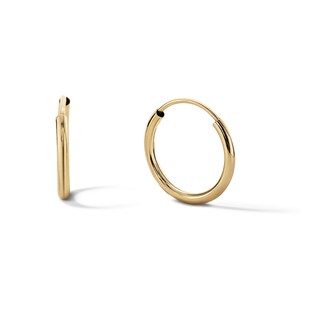 10K Tube Hollow Gold Medium Continuous Hoops | Banter