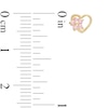 Thumbnail Image 2 of Child's Pink Cubic Zirconia Flower Heart Stud Earrings in 10K Gold