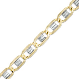 10K Two-Tone Gold Bonded Sterling Silver 6.6mm Mariner Bracelet - 8.5"