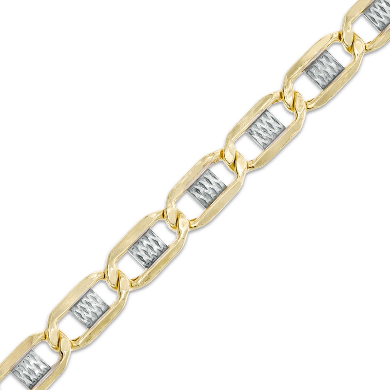 Main Image 1 of 10K Two-Tone Gold Bonded Sterling Silver 6.6mm Mariner Bracelet - 8.5"
