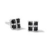 Thumbnail Image 1 of 5mm Black and White Cubic Zirconia "X" Square Stud Earrings in Sterling Silver