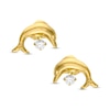 Thumbnail Image 1 of Cubic Zirconia Dolphin Stud Earrings in 10K Gold