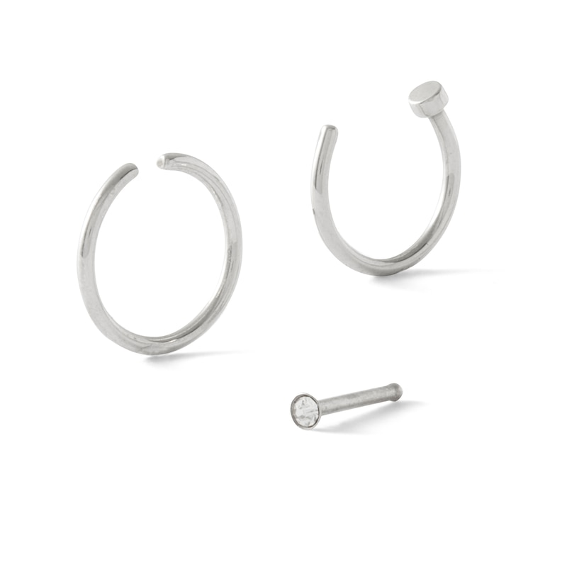 Crystal Gem Nose Studs    Surgical  steel  & Titanium  Curly backed for comfort