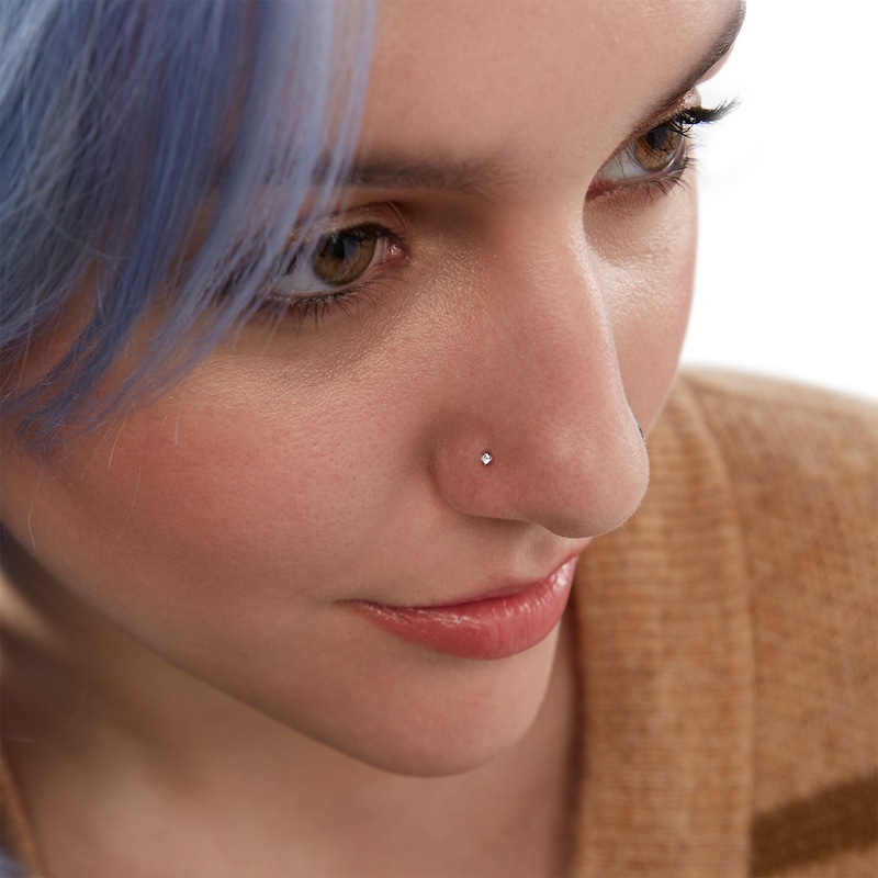Main Image 2 of Stainless Steel Crystal Nose Stud and Hoop Set - 20G