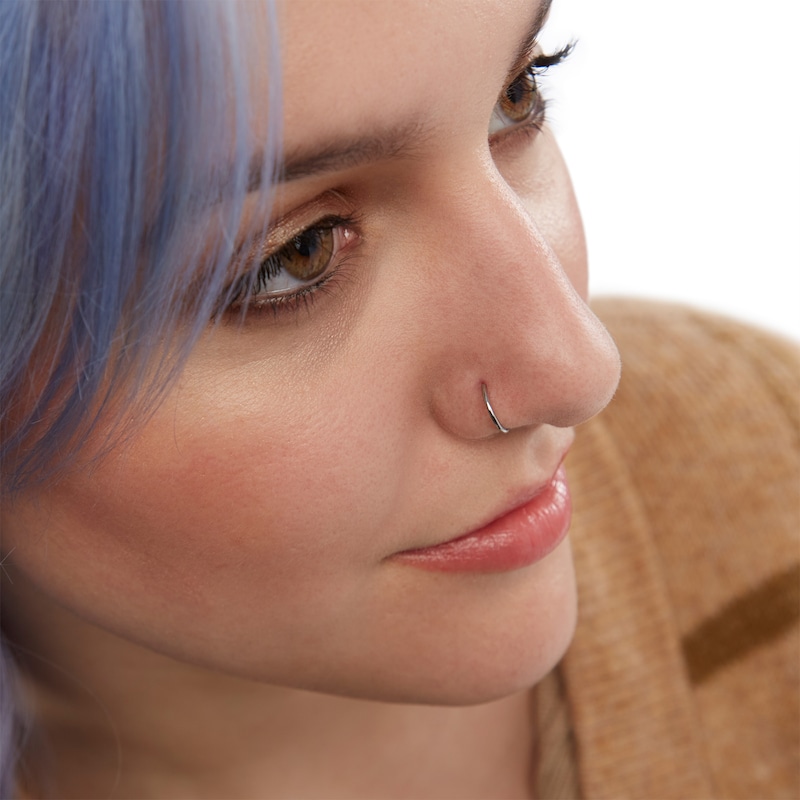 Main Image 3 of Stainless Steel Crystal Nose Stud and Hoop Set - 20G