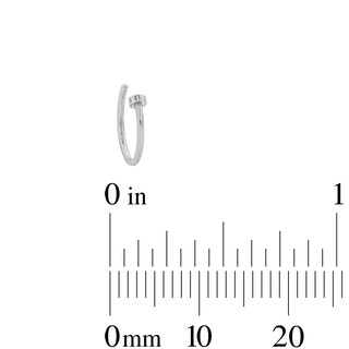Semi-Solid Stainless Steel Crystal Nose Stud and Hoop Set - 20G 5/16"