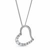 Thumbnail Image 0 of Cubic Zirconia Tilted Heart Pendant in Sterling Silver
