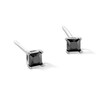 Thumbnail Image 1 of 3mm Princess-Cut Black Cubic Zirconia Stud Earrings in Sterling Silver