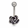 Thumbnail Image 1 of Solid Stainless Steel and Brass Rose Belly Button Ring - 14G