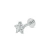 Thumbnail Image 1 of 14K Solid White Gold CZ Flower Stud - 16G