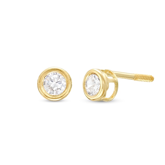Child's 3mm Cubic Zirconia Stud Earrings in 10K Gold