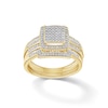 Thumbnail Image 0 of 3/8 CT. T.W. Square Composite Diamond Frame Multi-Row Bridal Set in 10K Gold