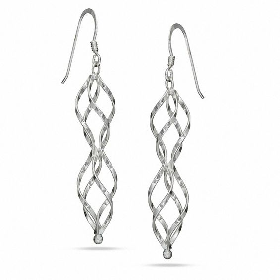 Sterling Silver Spiral Drop Earrings