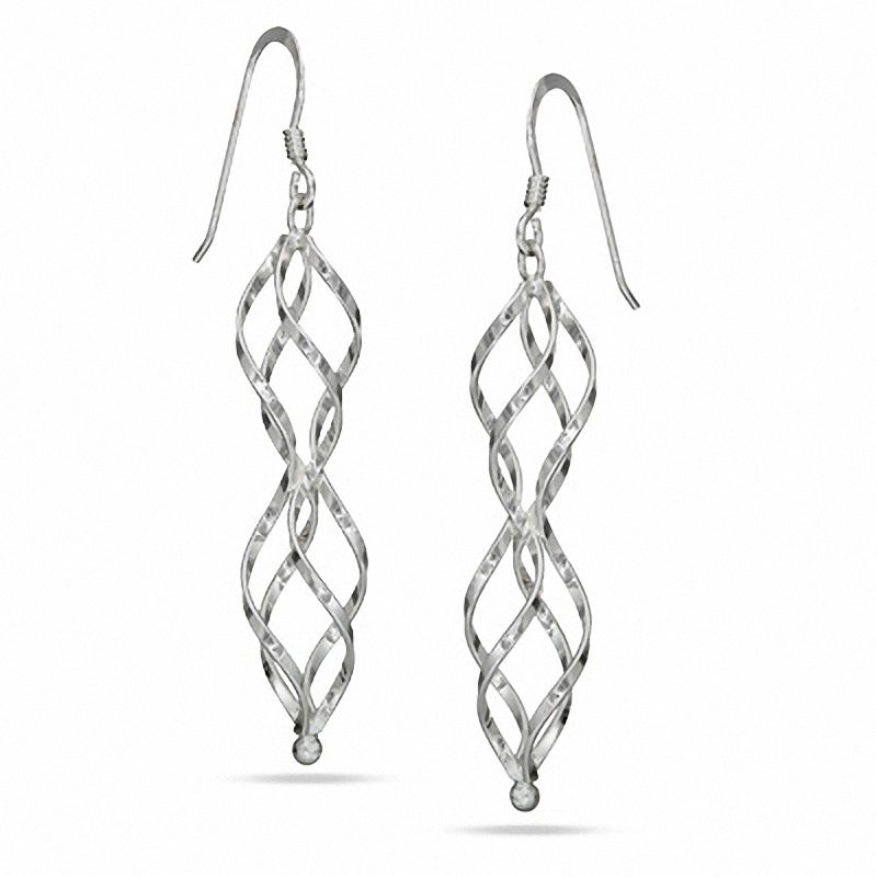 Main Image 1 of Sterling Silver Spiral Drop Earrings