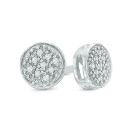 Diamond Accent Circle Stud Earrings in Sterling Silver