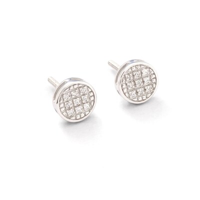 Diamond Accent Circle Stud Earrings in Sterling Silver