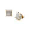 1/6 CT. T.W. Composite Diamond Raised Square Stud Earrings in Sterling Silver with 18K Gold Plate