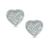 Thumbnail Image 0 of 1/8 CT. T.W. Diamond Heart Stud Earrings in Sterling Silver