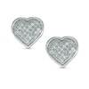 Thumbnail Image 0 of 1/8 CT. T.W. Diamond Heart Stud Earrings in Sterling Silver