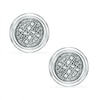 Diamond Accent Small Cluster Stud Earrings in Sterling Silver
