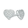 Diamond Accent Heart Stud Earrings in Sterling Silver