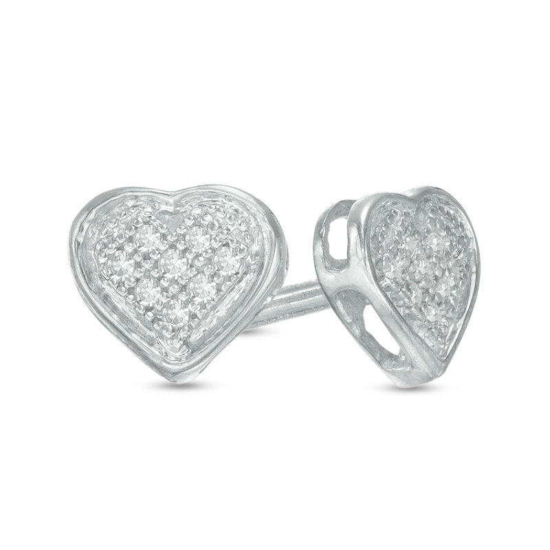 Diamond accent stud earrings in sterling silver deals