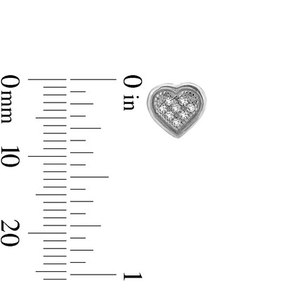 Diamond Accent Heart Stud Earrings in Sterling Silver